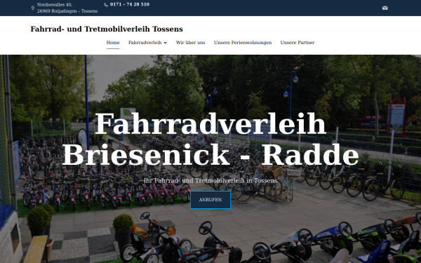 www.fahrradverleih-tossens.de
