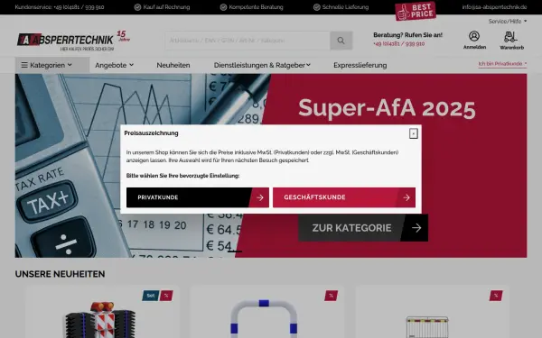 www.1a-absperrtechnik.de