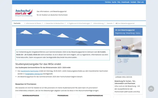 www.hochschulstart.de