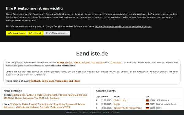 bandliste.de