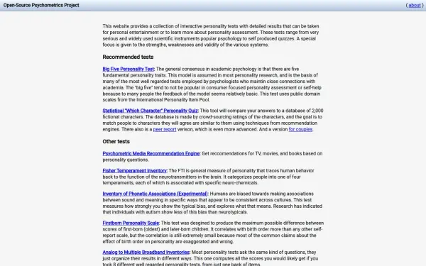 openpsychometrics.org
