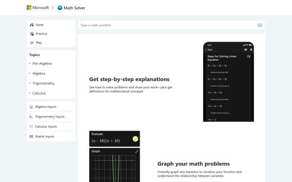 mathsolver.microsoft.com
