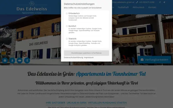 www.das-edelweiss-graen.de
