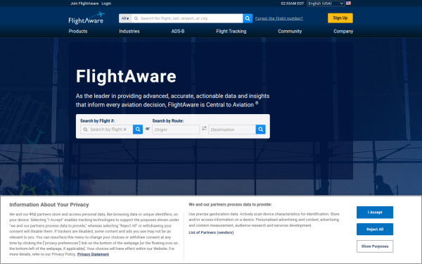 ko.flightaware.com