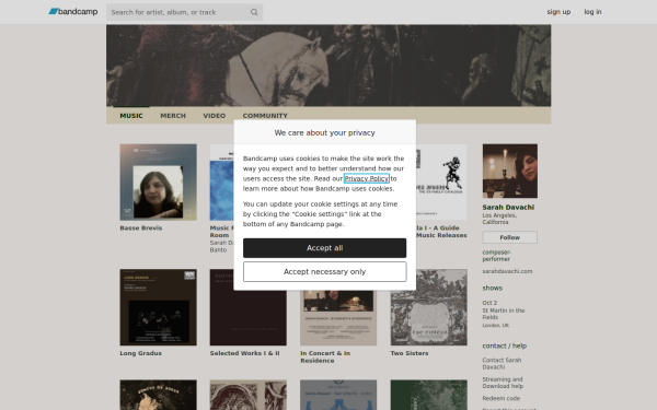 sarahdavachi.bandcamp.com