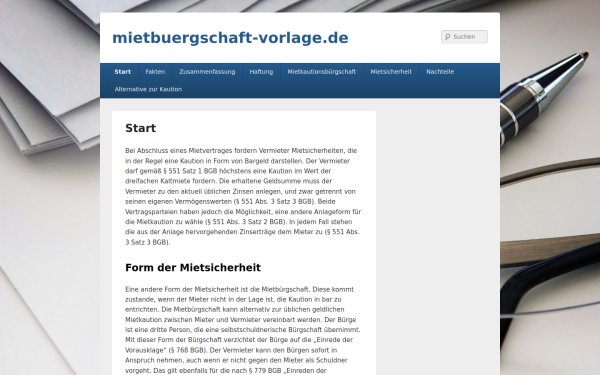 www.mietbuergschaft-vorlage.de