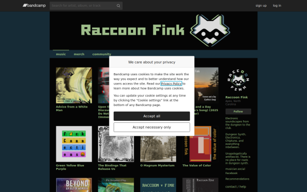 music.raccoonfink.com