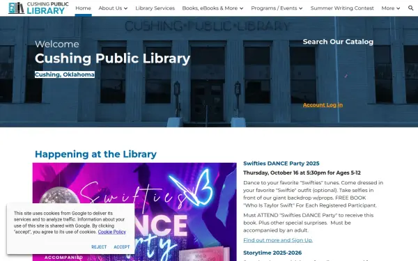 cushinglibrary.okpls.org