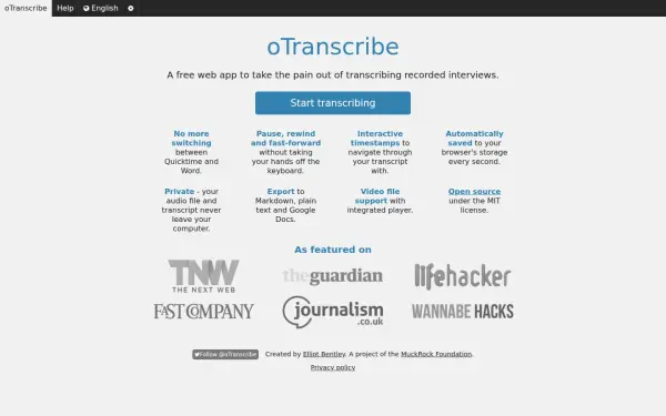 otranscribe.com