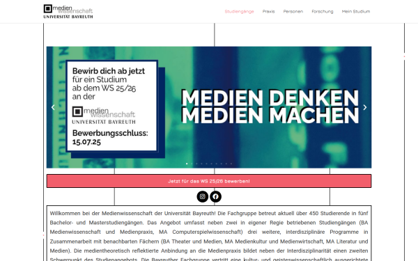 medienwissenschaft.uni-bayreuth.de