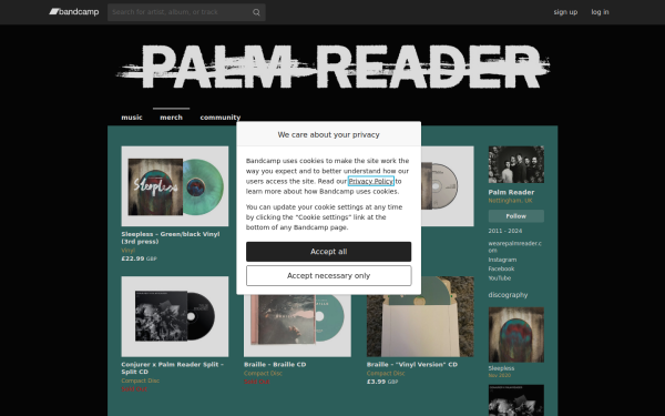 wearepalmreader.bandcamp.com