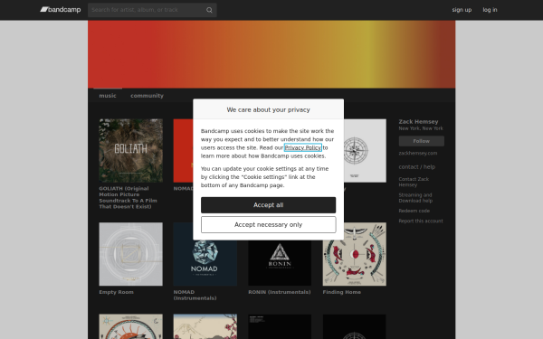 music.zackhemsey.com
