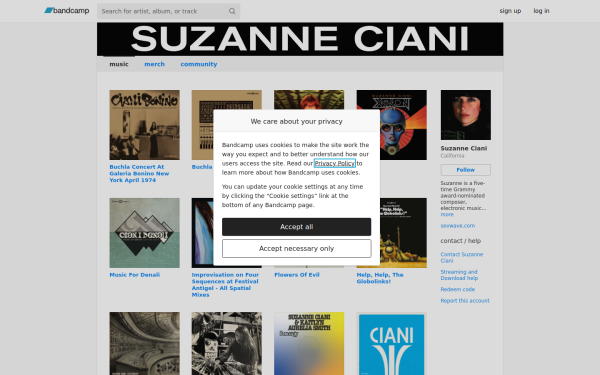 suzanneciani.bandcamp.com