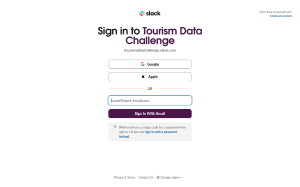 tourismdatachallenge.slack.com