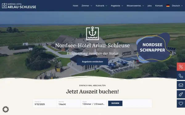 www.nordsee-hotel-arlau-schleuse.de