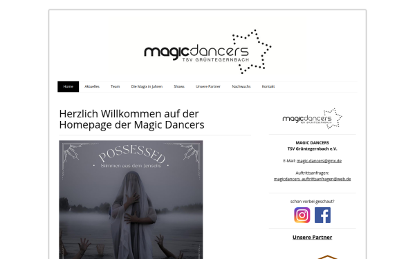 www.magic-dancers-gruentegernbach.de