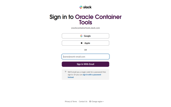 oraclecontainertools.slack.com