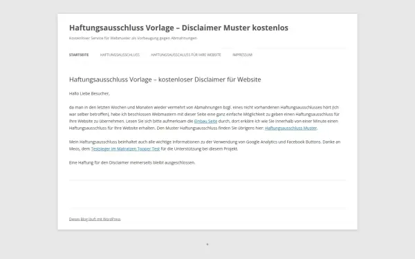 www.haftungsausschluss-vorlage.de