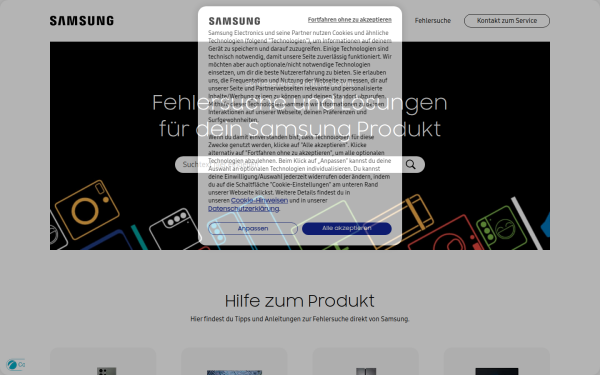 samsung-service-fehlersuche.samsung.de