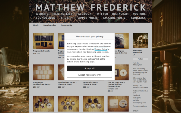 matthewfrederick.bandcamp.com