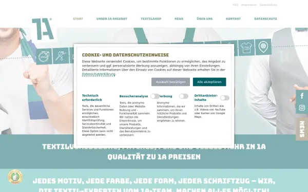 www.1a-textilveredelung.de