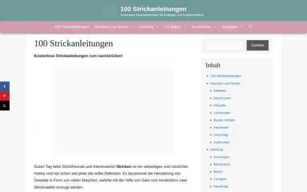 www.100strickanleitungen.de