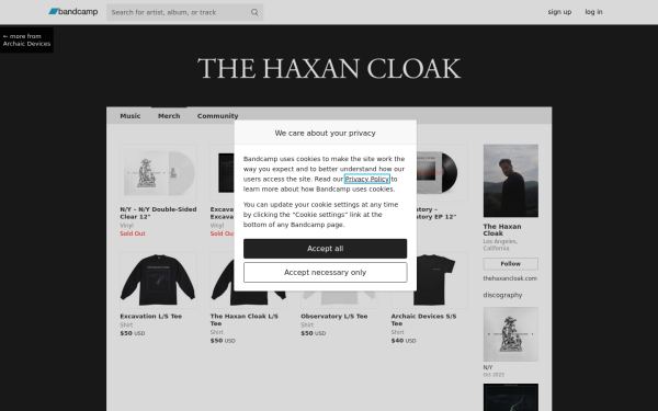 thehaxancloak.bandcamp.com
