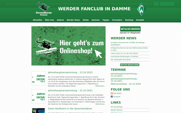 www.greenhorns-damme.de
