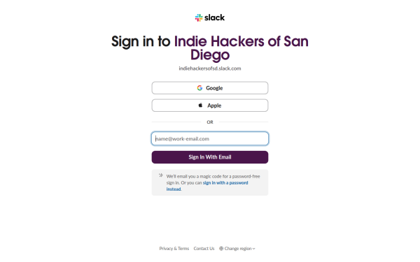 indiehackersofsd.slack.com