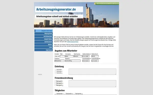 www.arbeitszeugnisgenerator.de