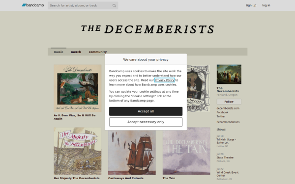 thedecemberists.bandcamp.com