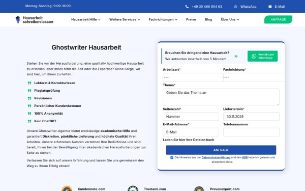 hausarbeitschreibenlassen.de