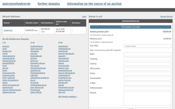 matratzenfuehrer.de.domain-auktionen.info