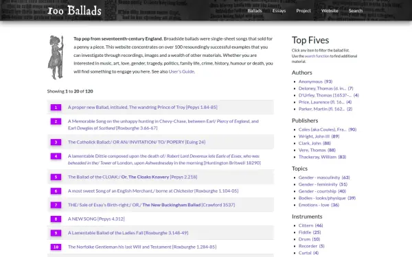 www.100ballads.org