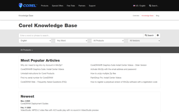 kb.corel.com