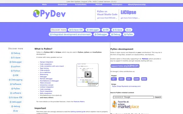 www.pydev.org