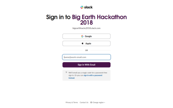 bigearthhacks2018.slack.com