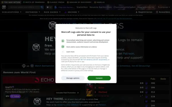 de.warcraftlogs.com