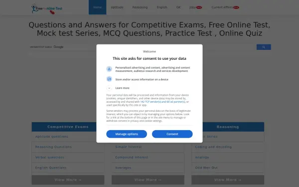 www.freeonlinetest.in